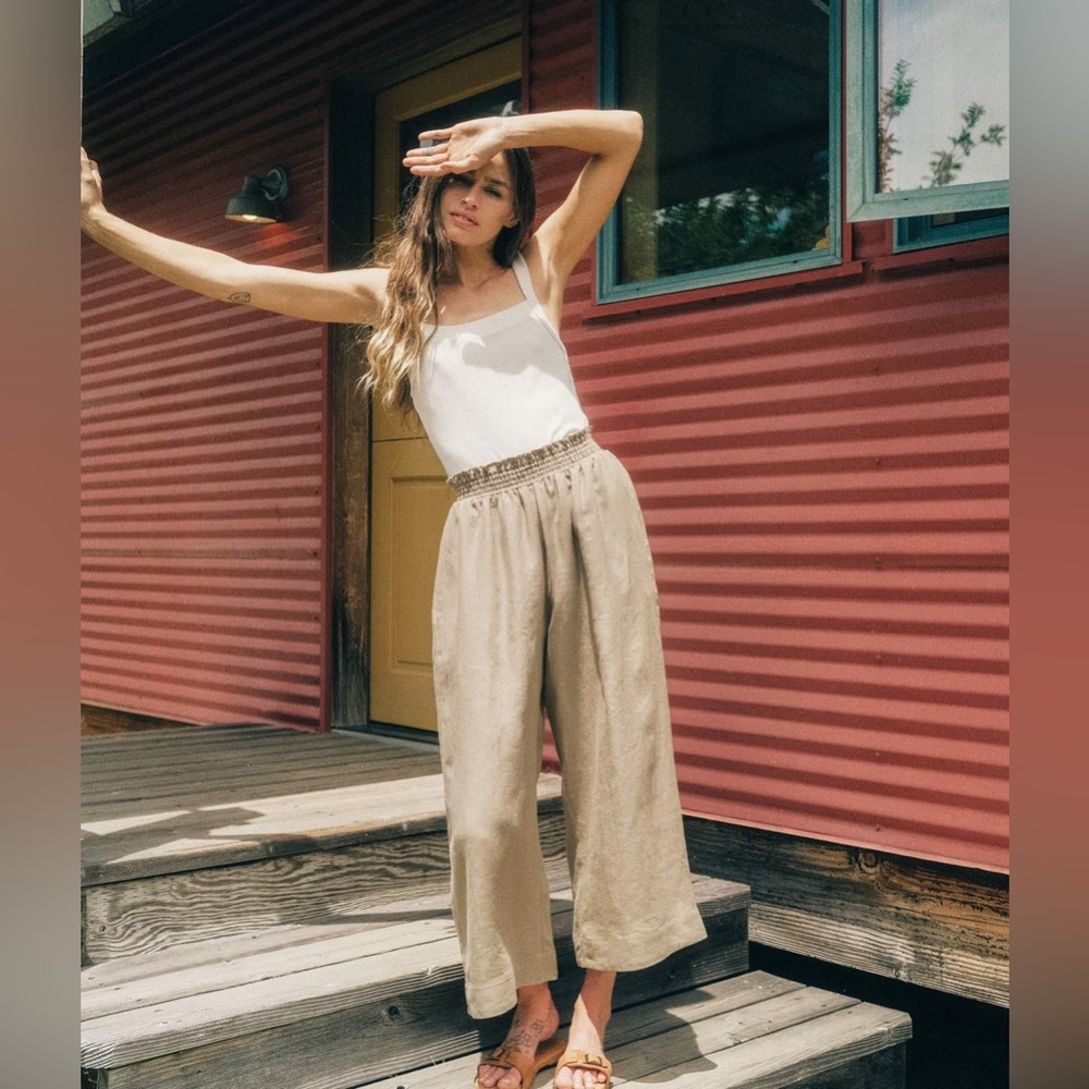 Christy Dawn Luna Pant Brown Sage Linen